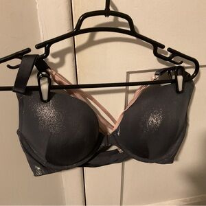 Cacique Shimmering Gray and Pink Bra